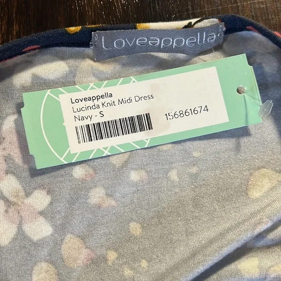Loveappella Lucinda Knit Midi Dress in navy size Small - Picture 4 of 8